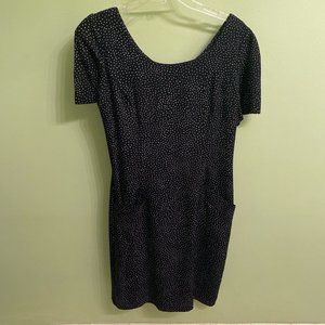 Vintage 80s Black and White Polka Dot Dress